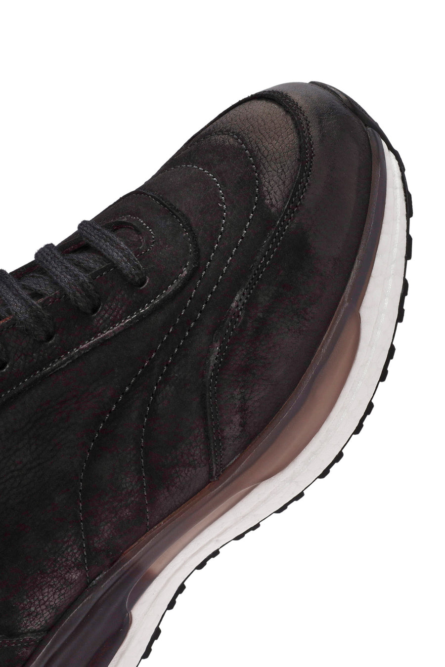 Erkek Siyah Bağcıklı Nubuk Deri Sneaker