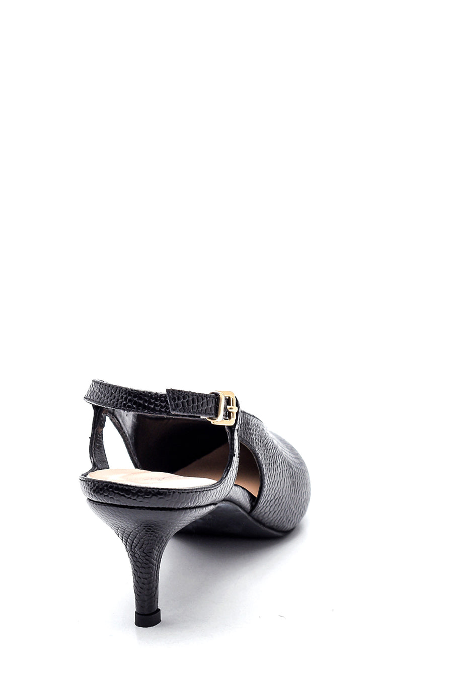 Women's Leather Printed Heeled Shoes