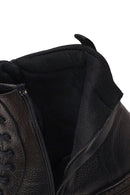 Male Black Lace-up Zip Closure Leather Boots | Derimod