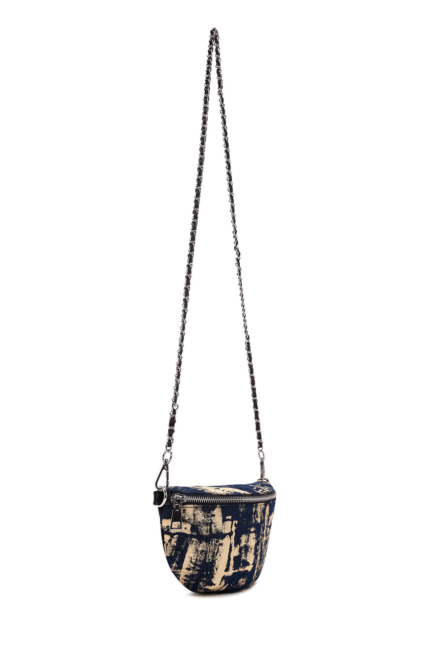 Women's Blue Long Strap Fabric Crossbody Bag