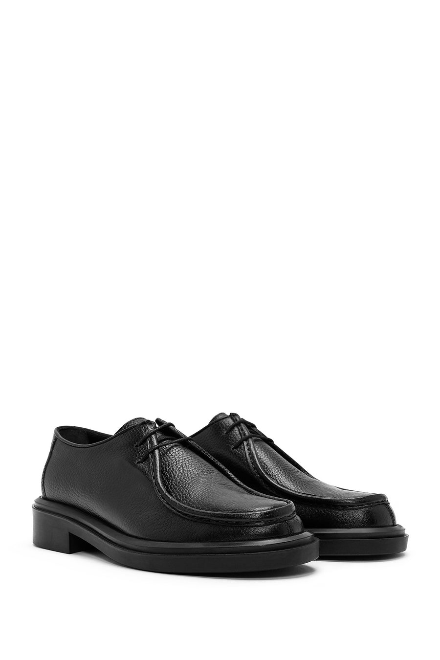 Men's Black Lace-up Leather Casual Shoes