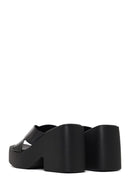 Woman Black Chunky-heeled Platform Jelly Slippers | Derimod