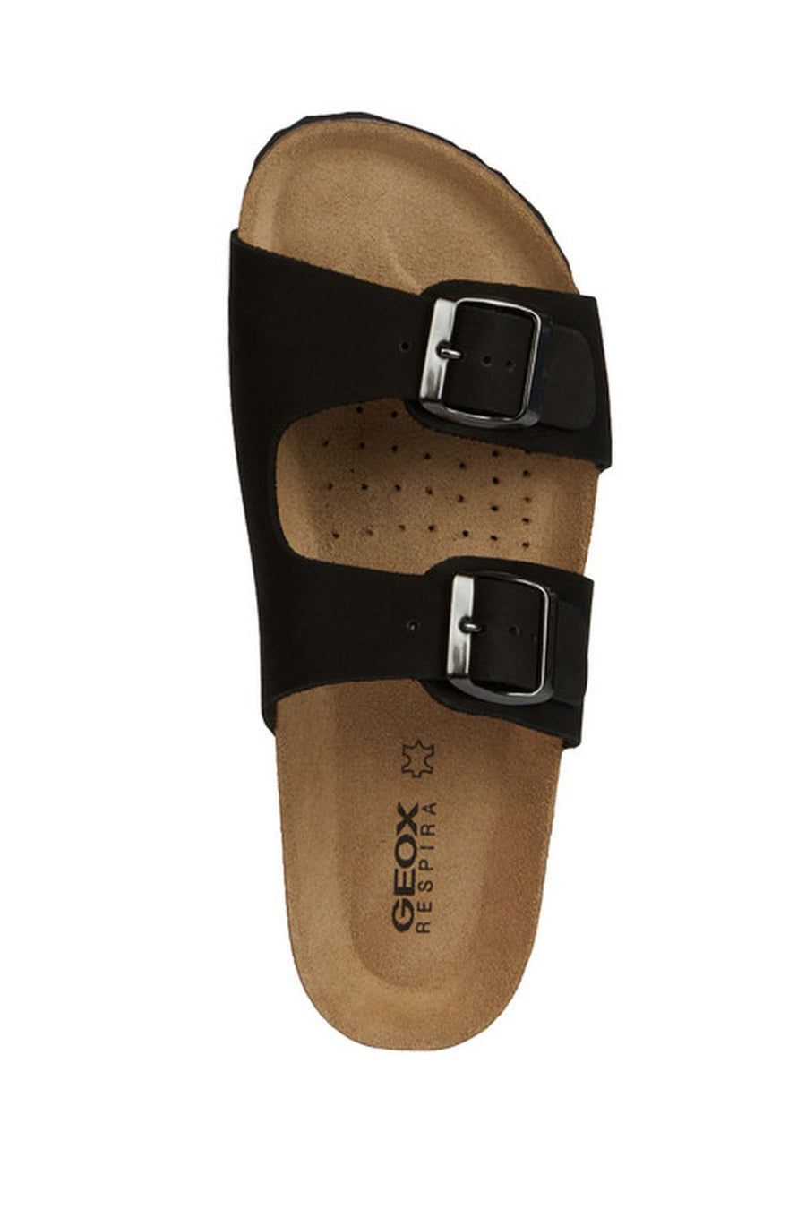 Geox Women's Black D Brionia Nubuck Leather Slippers