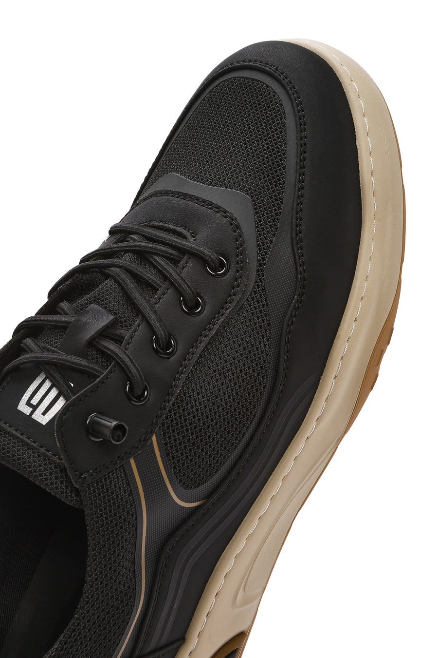 Erkek Siyah Bağcıklı Deri Sneaker