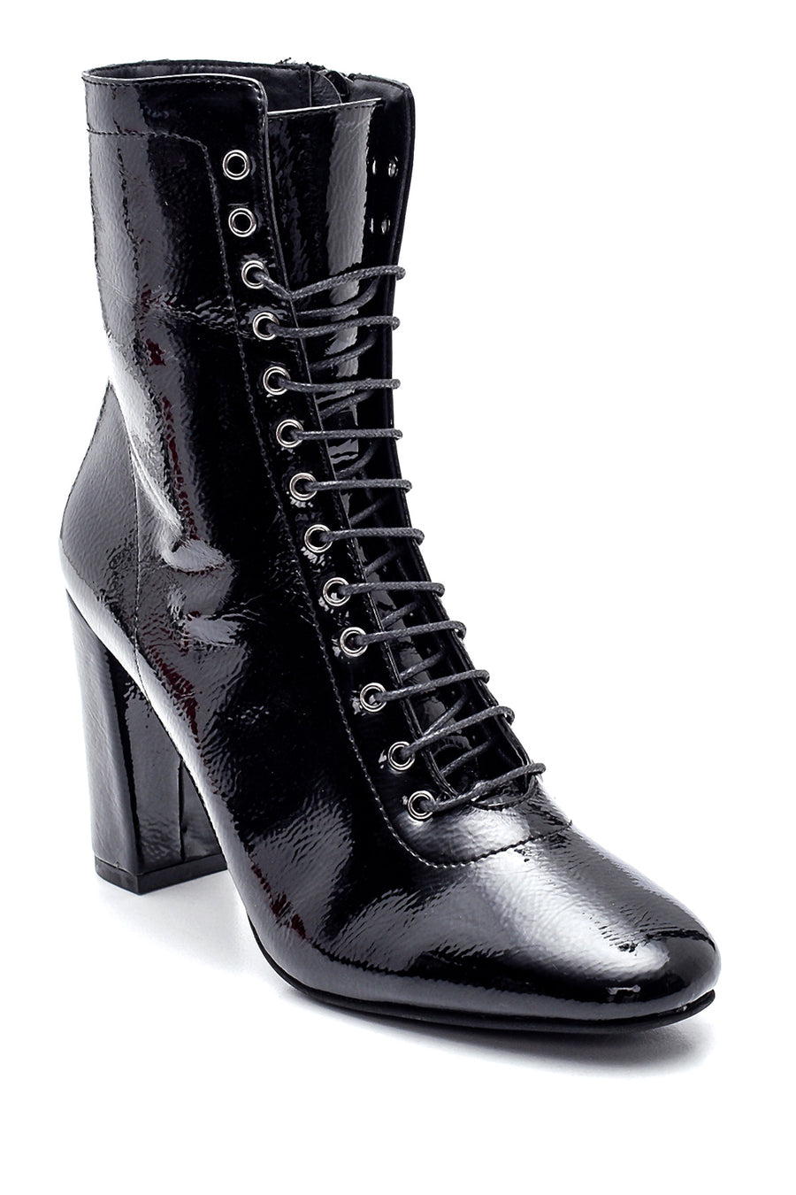 Women's Patent Leather Heeled Boots