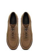 Men Mink Lace-Up Thick Sole Nubuck Leather Casual Sneaker | Derimod
