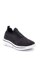 Women's Black Patterned Fabric Sneaker | Derimod