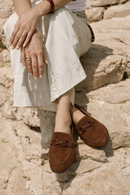 Women's Brown Suede Leather Loafer | Derimod