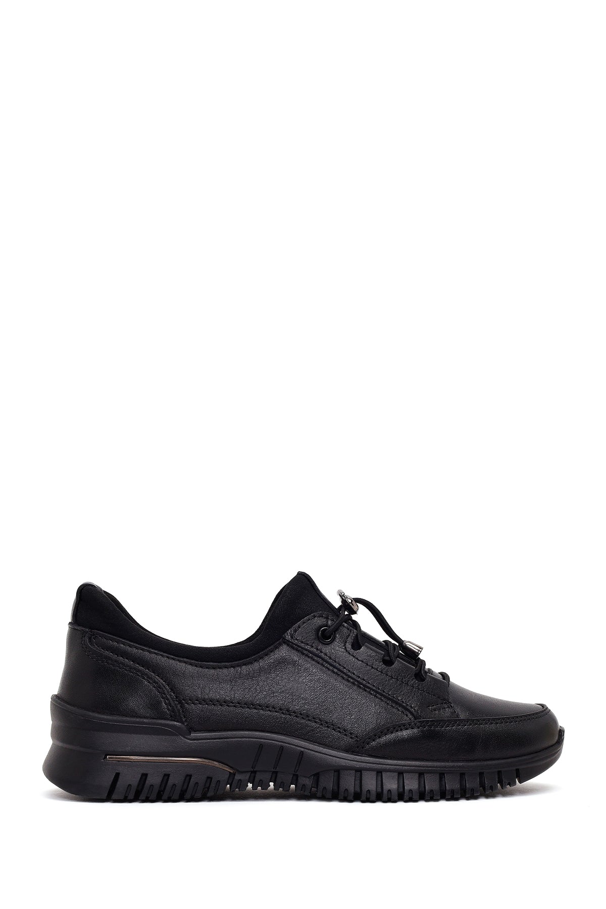 Woman Black Thick-Soled Leather Comfort Shoes AF460018DV | Derimod