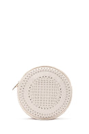 Women's White Long Strap Braided Mini Crossbody Bag | Derimod