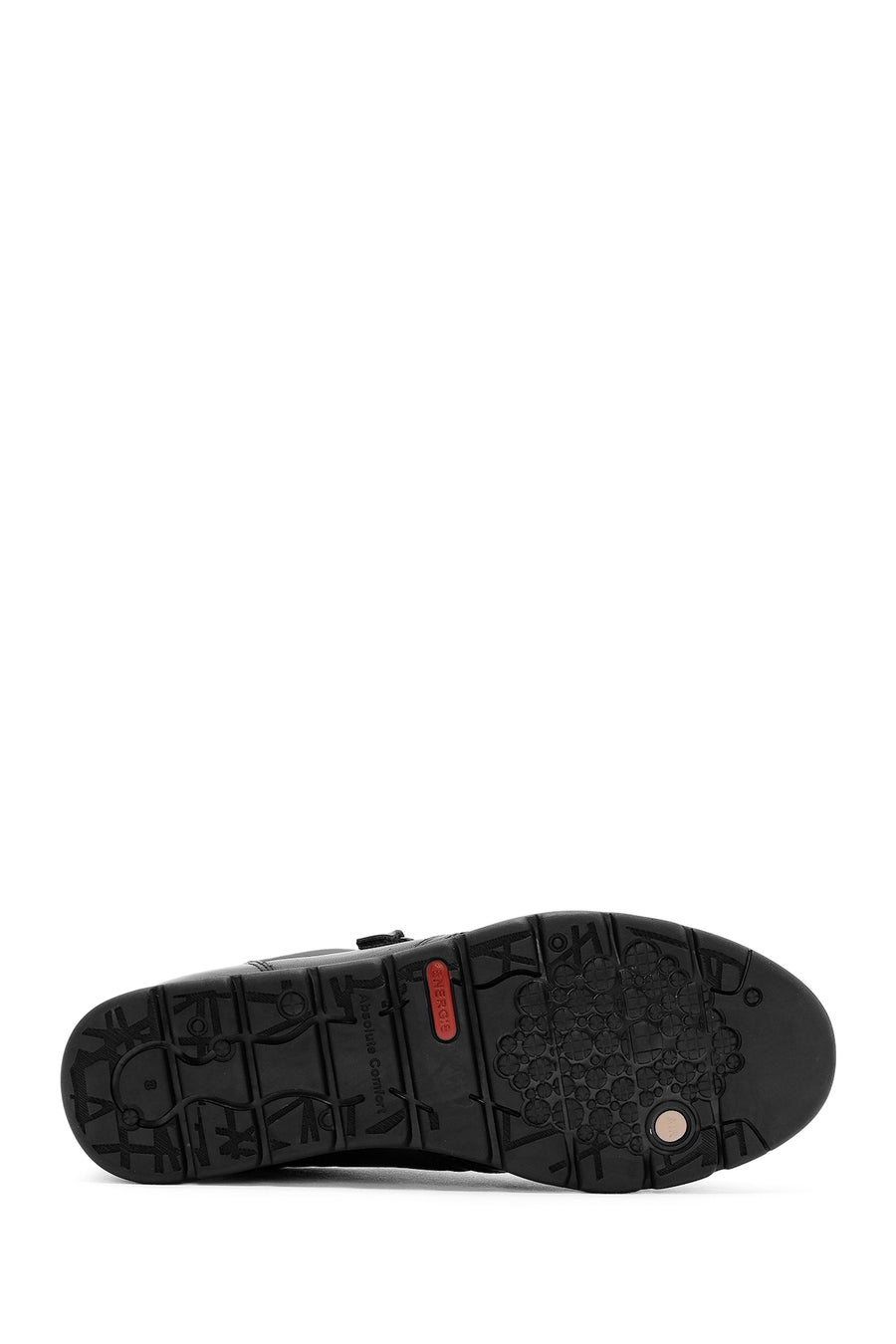 Women's Black Zipper Detailed Leather Comfort Shoes