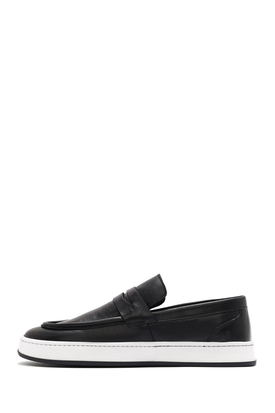 Erkek Siyah Spor Deri Loafer