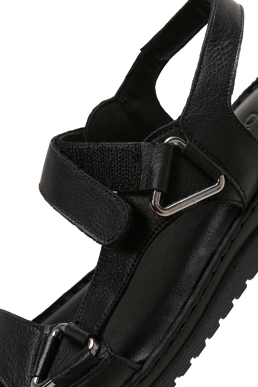 Women's Black Leather Comfort Sandals