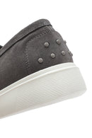 Erkek Gri Kalın Tabanlı Süet Deri Casual Loafer | Derimod