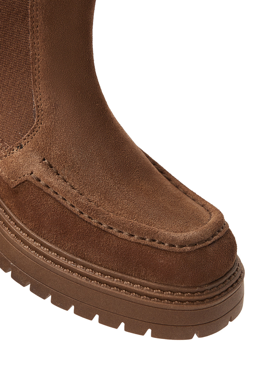 Women's Tan Suede Leather Chelsea Boots