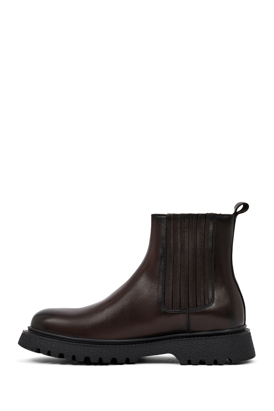 Men's Brown Thick-Soled Leather Chelsea Boot