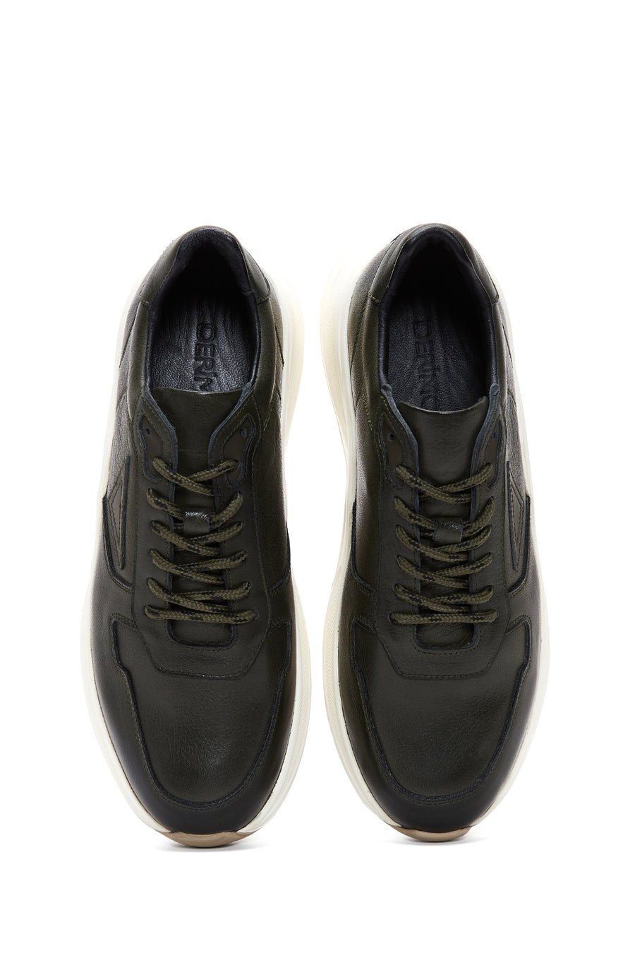 Erkek Haki Deri Sneaker
