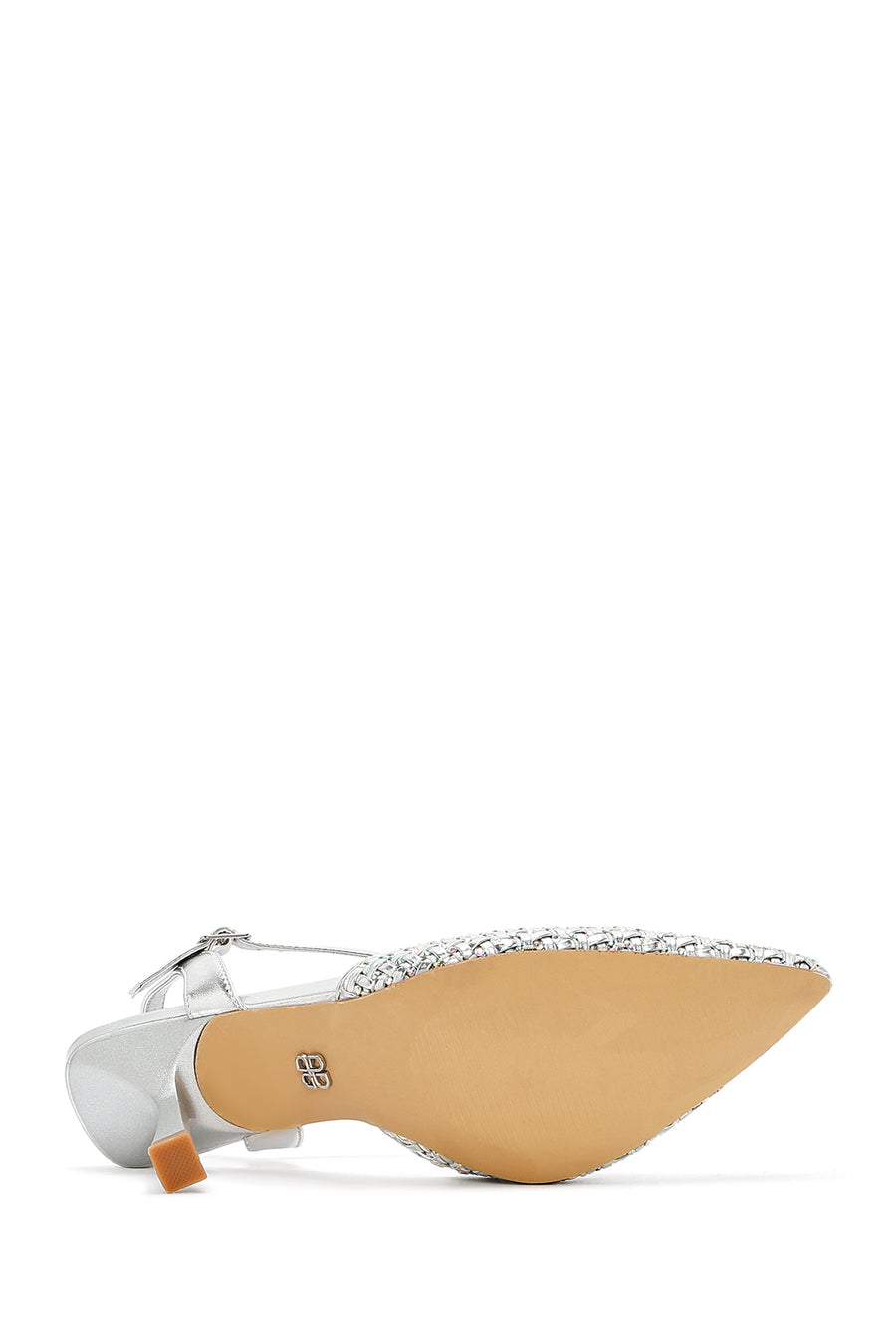 Women's Grey Ankle Buckle Braided Thin Heeled Shoes