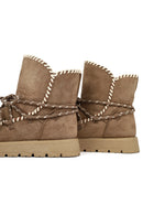Woman Mink Lace-Up Thick-Soled Suede Teddy Boots | Derimod