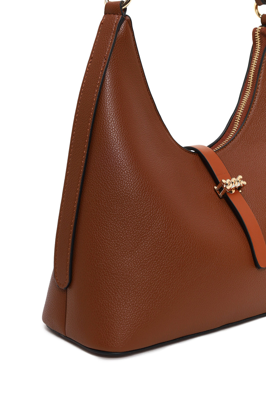 Woman Brown Long-Strap Shoulder Bag