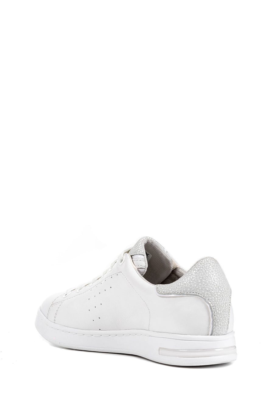 Geox Women's White Jaysen Lace-Up Leather Sneaker