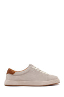 Erkek Gri Bağcıklı Süet Deri Sneaker | Derimod