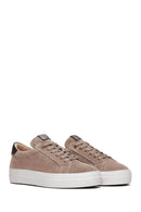 Woman Mink Lace-Up Suede Leather Sneaker | Derimod