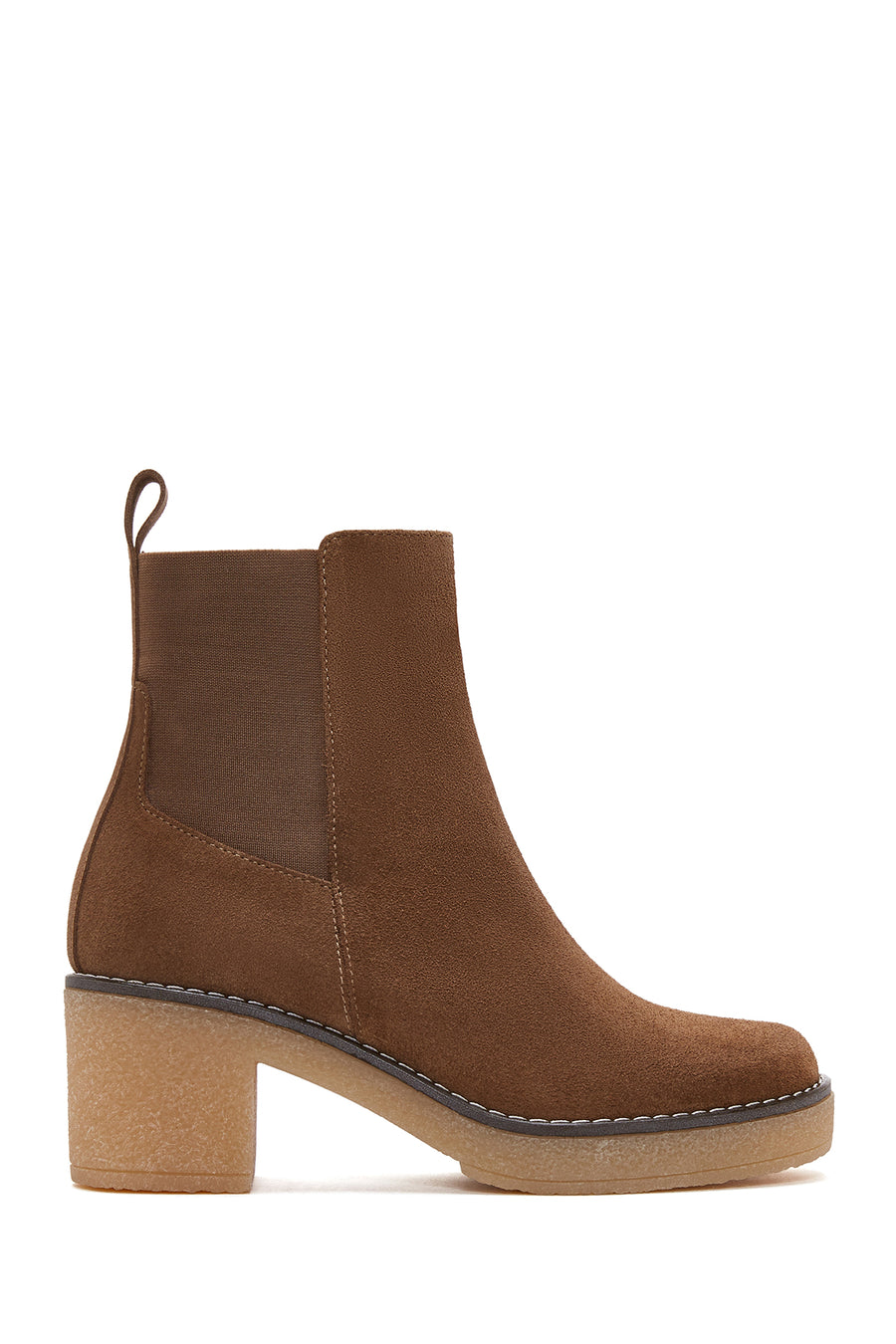 Women's Tan Suede Leather Heeled Boots 22WFD151210 | Derimod