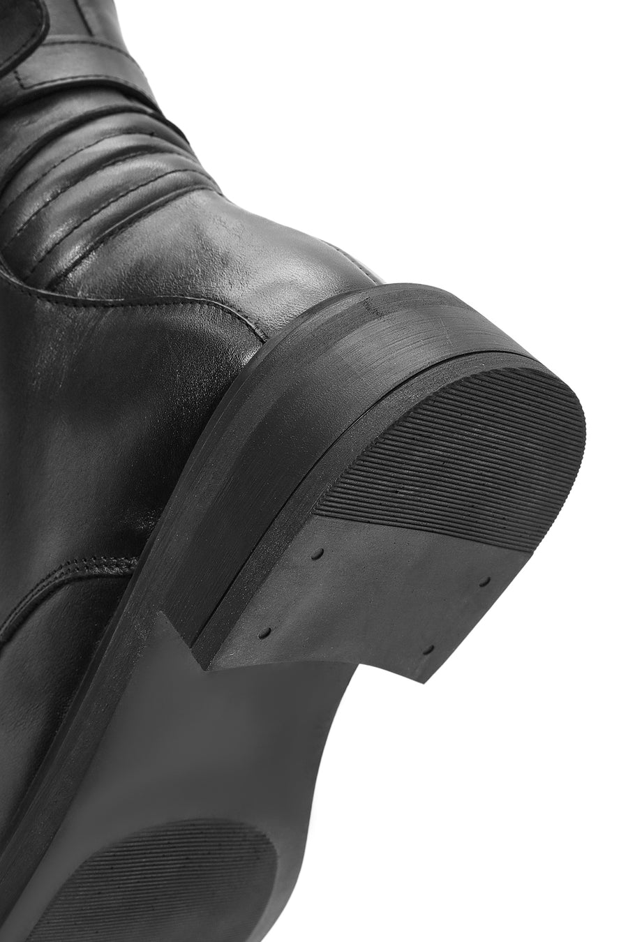 Women's Black Zippered Leather Boots