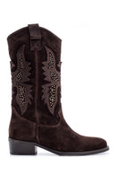 Women's Suede Leather Cowboy Boots | Derimod