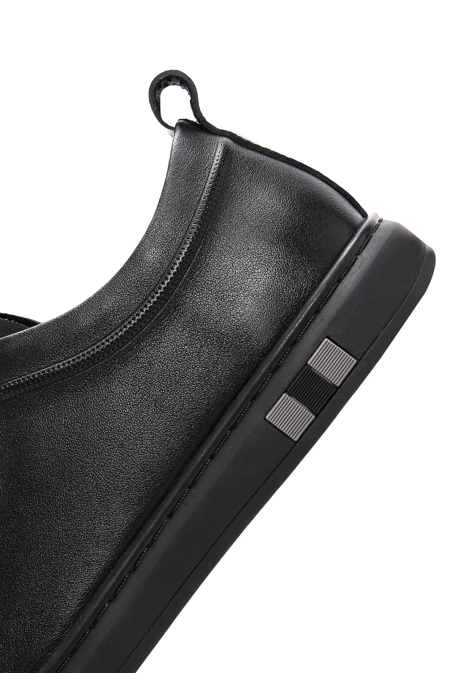 Men's Black Lace-up Leather Sneaker