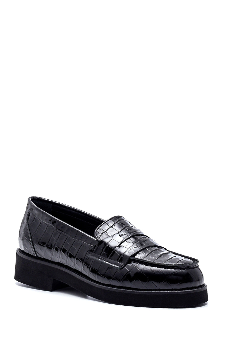 Women's Leather Crocodile Loafer