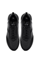 Kadın Siyah Bağcıklı Deri Sneaker | Derimod