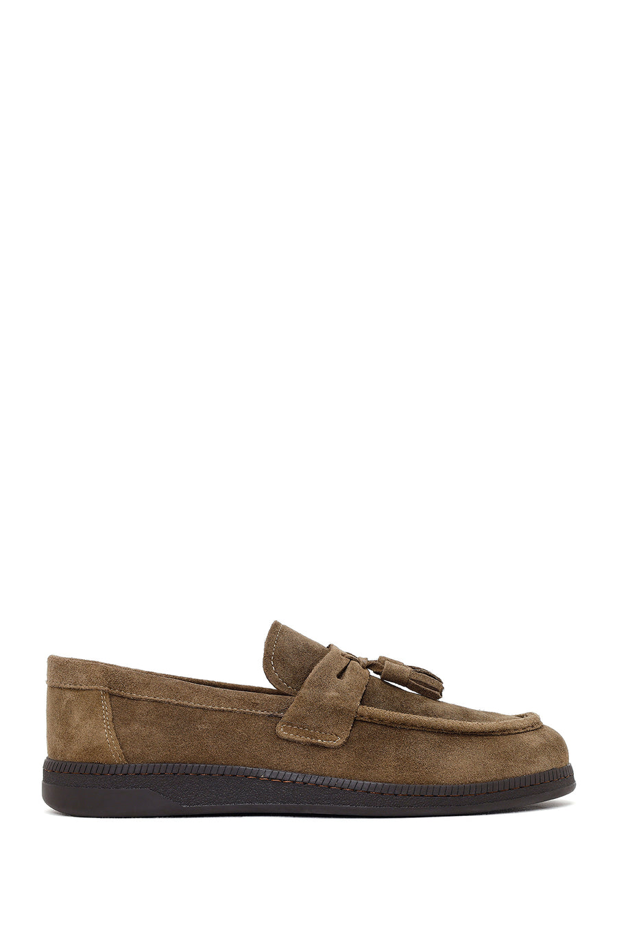 Erkek Taba Püsküllü Süet Deri Casual Loafer WM660013DS | Derimod