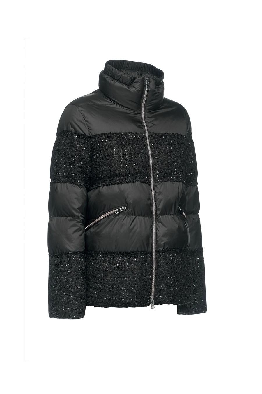 Geox Women's Black Manilva Sequin Detailed Coat
