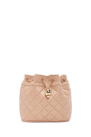 Women's Beige Long Strap Quilted Crossbody Bag | Derimod