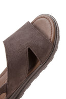 Women's Mink Suede Leather Flat Sandals | Derimod