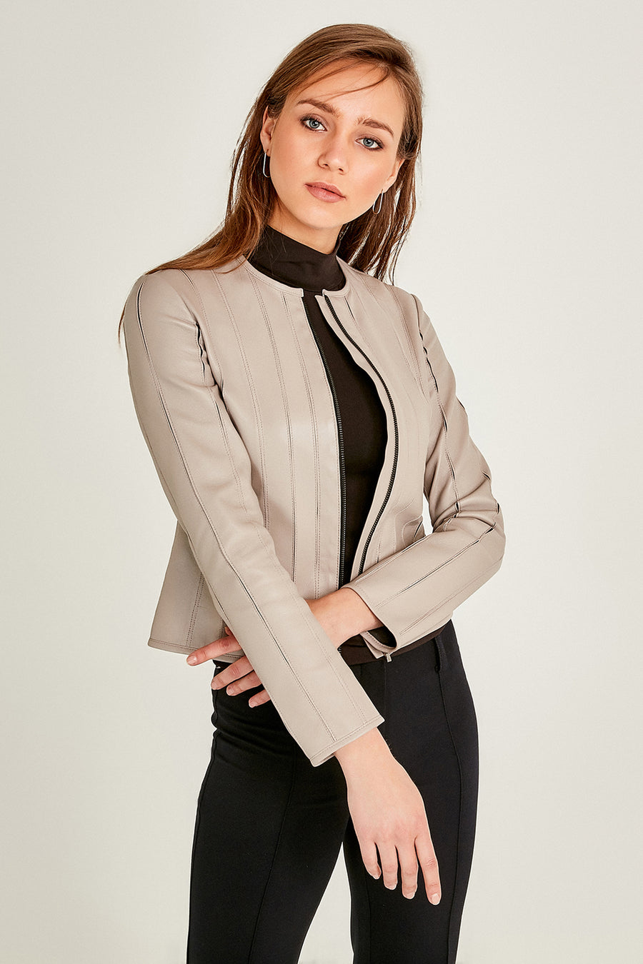 Lady Women Leather Jacket