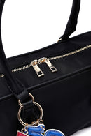 Women's Black Long Strap Accessory Detailed Fabric Handbag | Derimod
