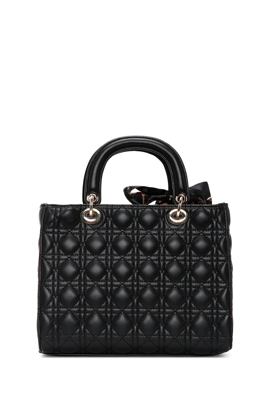 Women's Black Long Strap Quilted Handbag