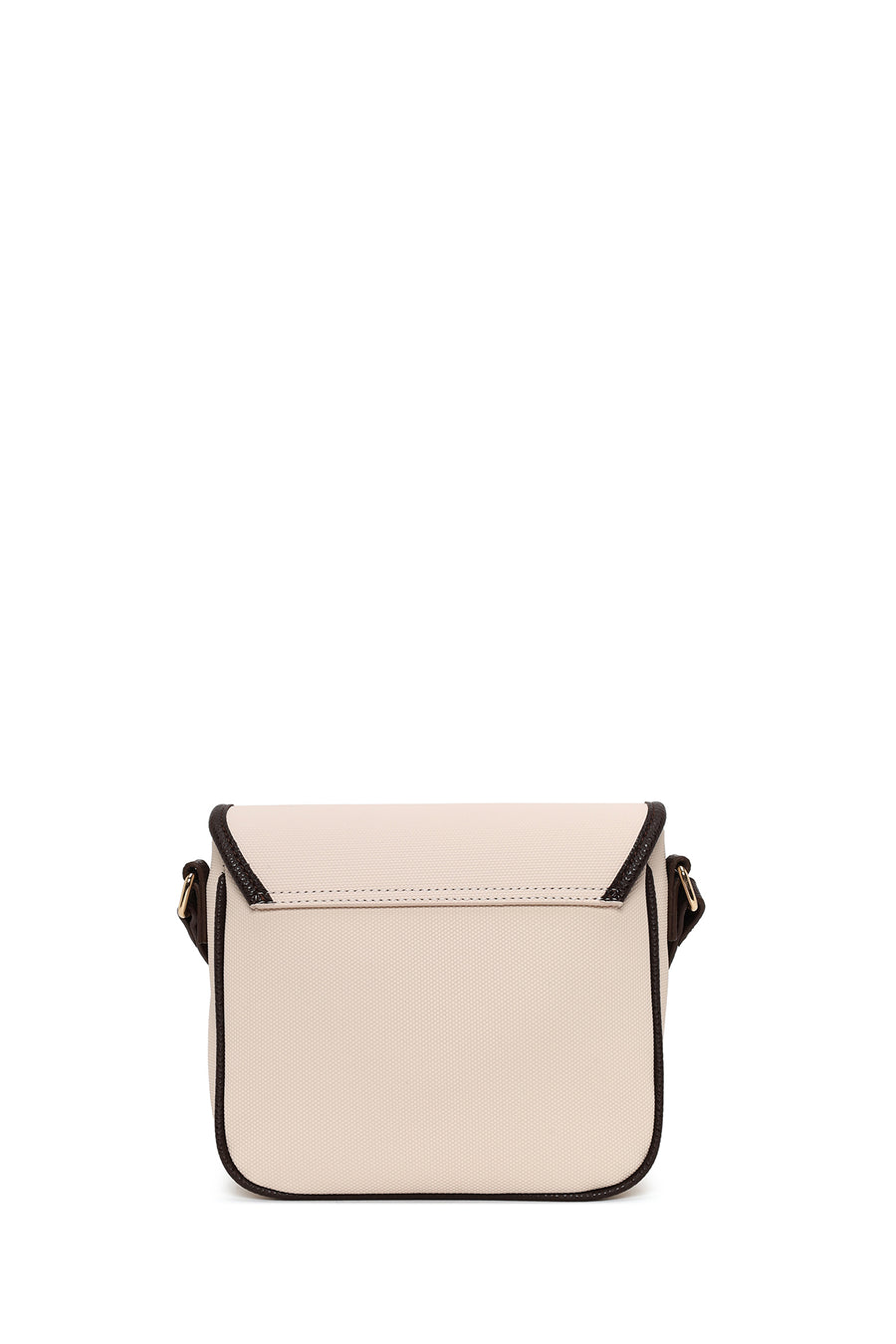 Woman Cream Long-Strap Crossbody Bag