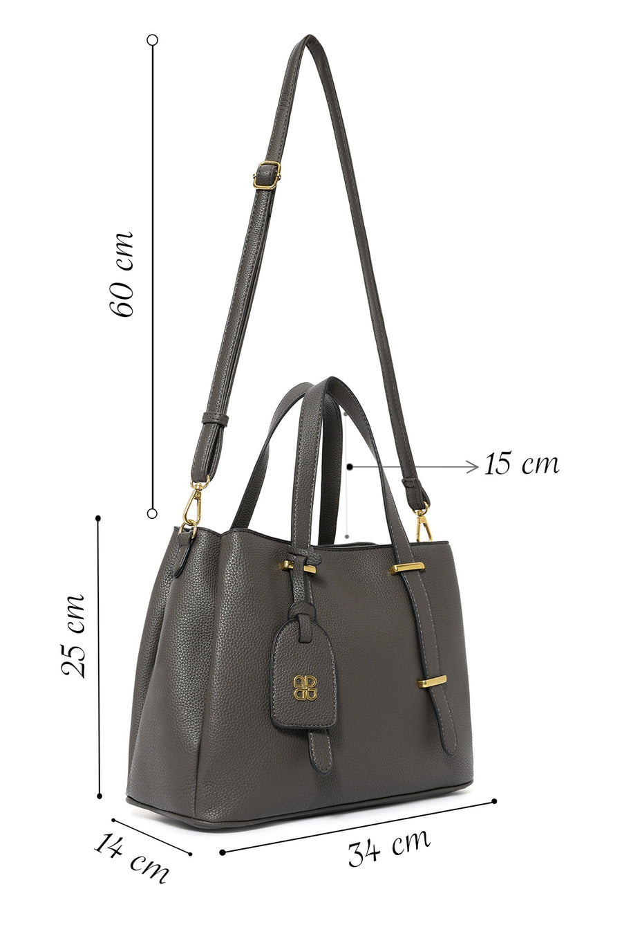 Women's Gray Long Strap Shoulder Bag