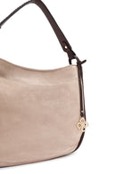 Women's Gray Long Strap Suede Shoulder Bag | Derimod