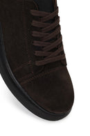 Erkek Kahverengi Bağcıklı Süet Deri Sneaker | Derimod