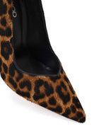 Kadın Leopar Yüksek İnce Topuklu Deri Stiletto | Derimod