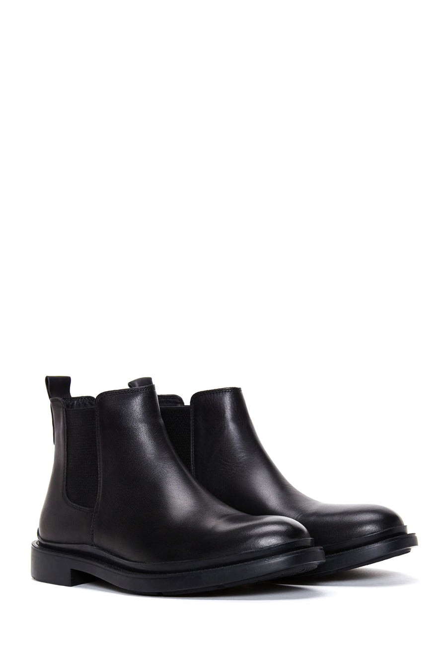 Men's Black Leather Casual Chelsea Boots