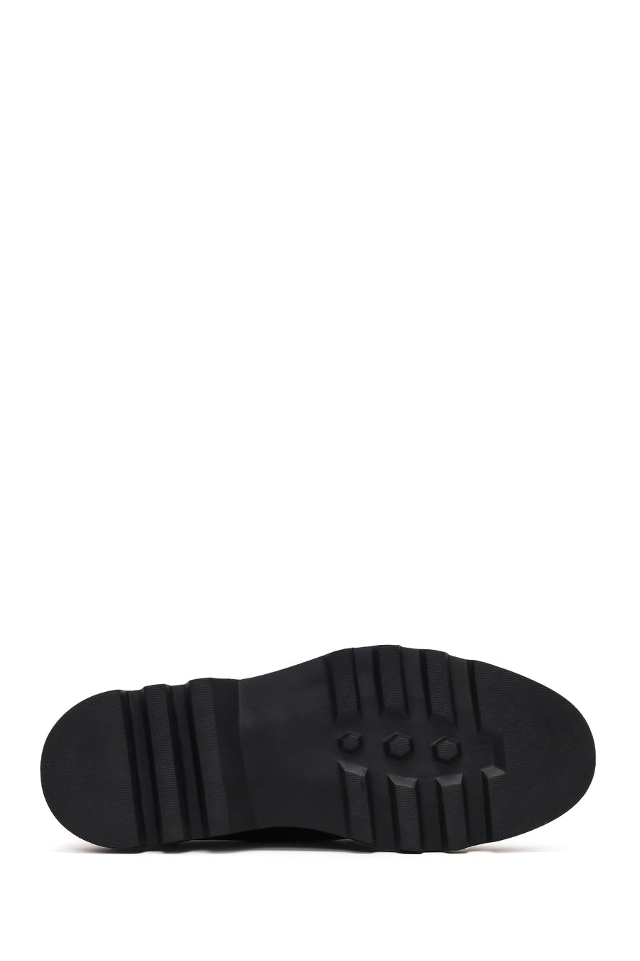 Male Black Lace-Up Thick-Soled Leather Casual Shoes