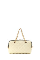 Woman Yellow Long-Strap Quilted Mini Crossbody Bag | Derimod