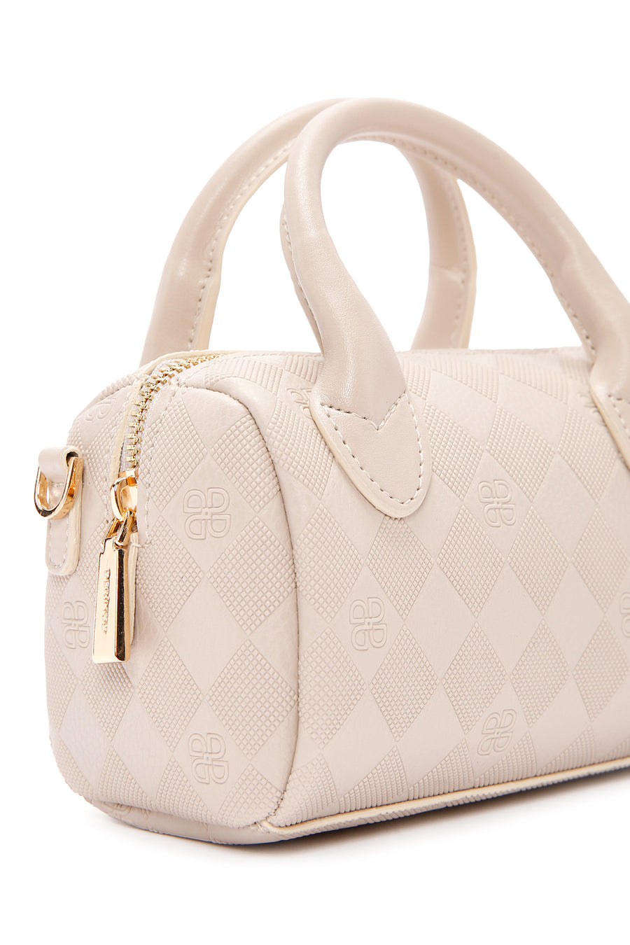 Women's Cream Long Strap Printed Mini Crossbody Bag