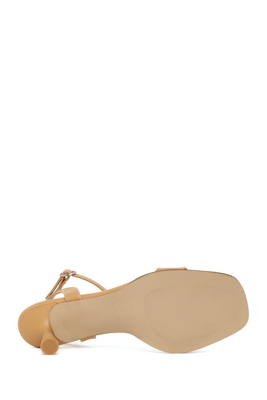 Women's Camel Ankle Buckle Thin Heel Sandals